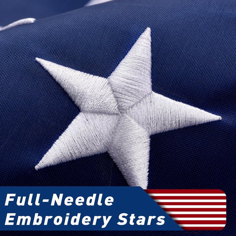 Cerbru 3x5 FT American Flags for Outside - Heavy Duty Polyester US Flag with Embroidered Stars & Sewn Stripes, Brass Grommets - Vibrant Outdoor USA Flags for All Weather - Image 2